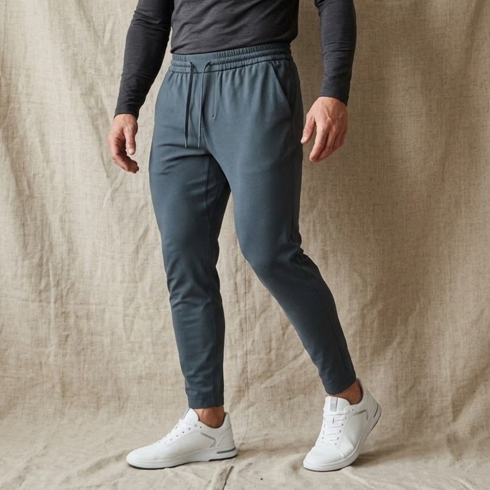 Lululemon ABC Warpstreme Jogger Mens Sz M Blue Tapered LM5AY2S Gym Casual Travel